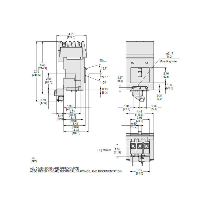 Schneider Electric BJA36080 - Molded Case Breaker 80A 600V 3P