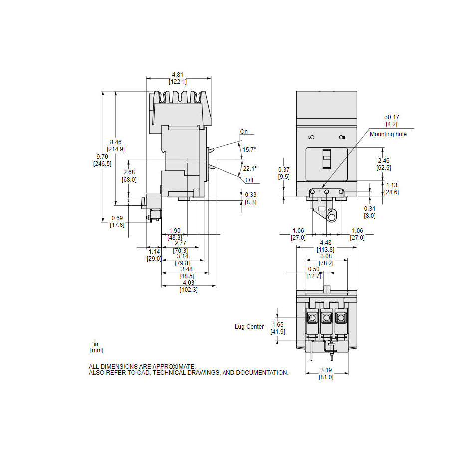Schneider Electric BJA36090 - Molded Case Circuit Breaker 90A 600V 3P