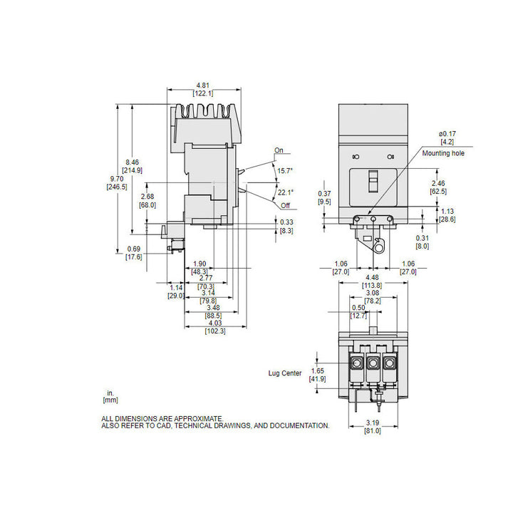Schneider Electric BJA36090 - Molded Case Circuit Breaker 90A 600V 3P