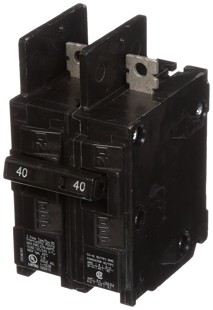 Siemens BQ2B040QLD - Molded Case 40A 2-Pole Breaker
