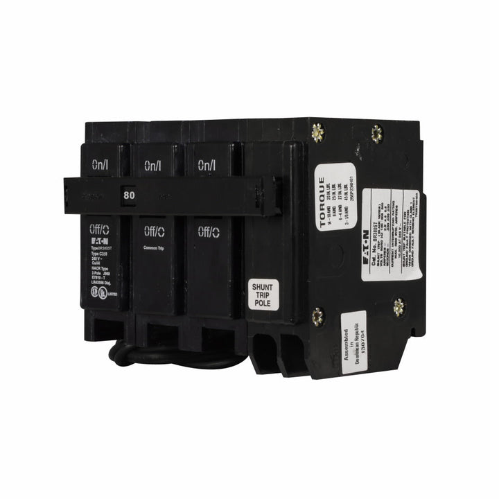 Cutler-Hammer BR380ST - 80A 3-Pole Circuit Breaker with Shunt Trip