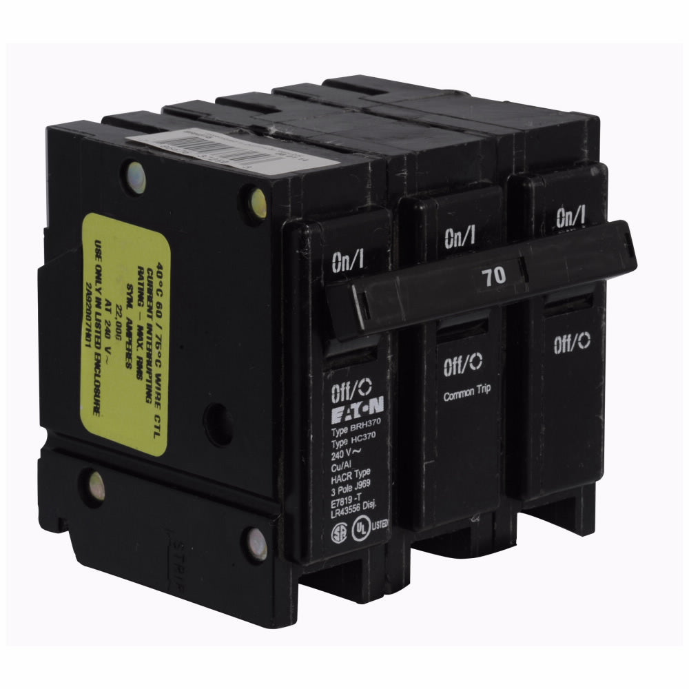 Cutler Hammer BRH370 - 70A 3-Pole Thermal Magnetic Breaker