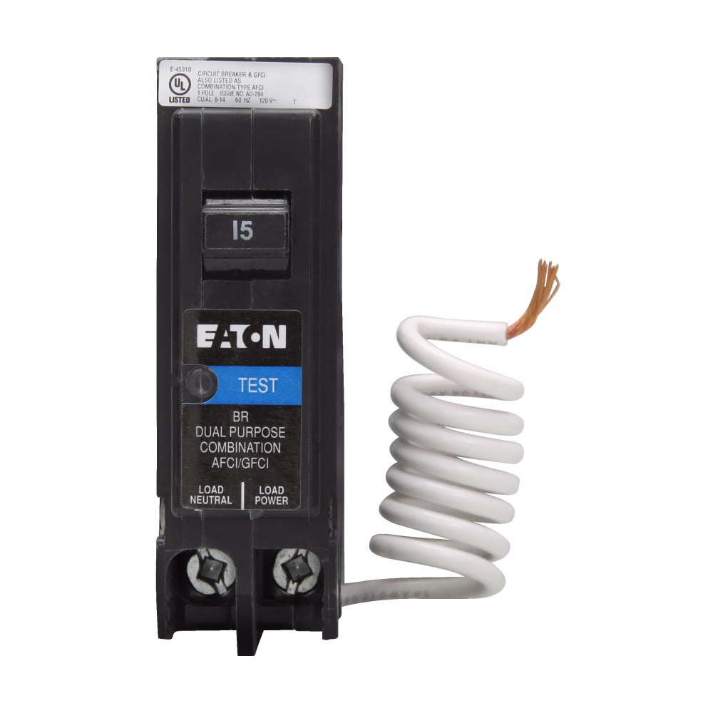 Eaton BRN115DF - AFCI Breaker 15A 1-Pole (10kA @ 120V)
