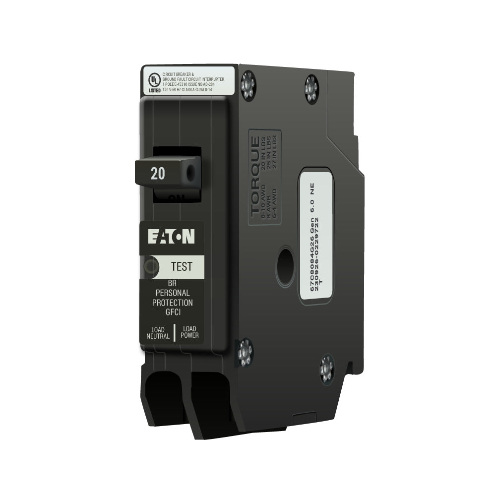 Eaton BRN120GF - GFCI Circuit Breaker 20A 1-Pole 120V