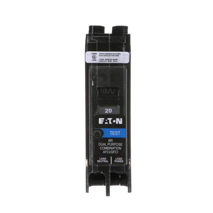 Eaton BRP120DF - 1-Pole 20A Circuit Breaker (10kA AIC, 120V)