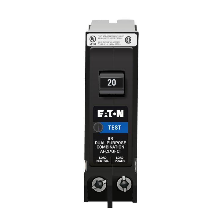 Eaton BRP120DF - 1-Pole 20A Circuit Breaker (10kA AIC, 120V)