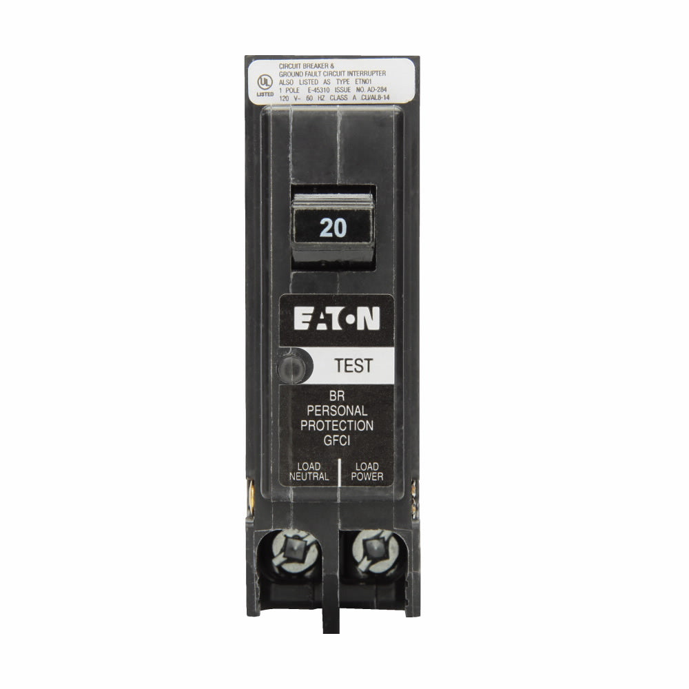 Cutler-Hammer BRP120GF - 1-Pole 20A Circuit Breaker (10kA AIC)
