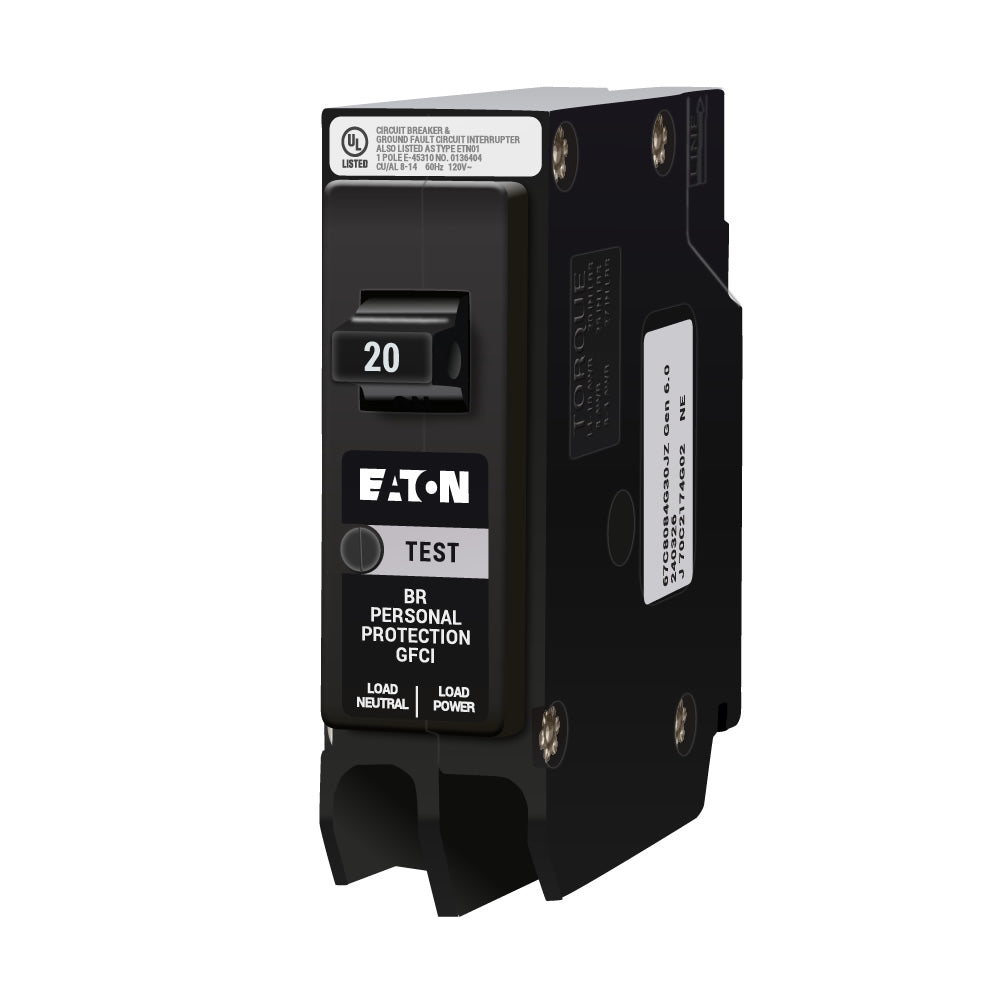 Cutler-Hammer BRP120GF - 1-Pole 20A Circuit Breaker (10kA AIC)