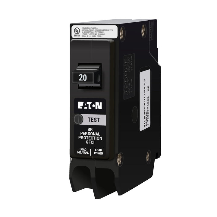 Cutler-Hammer BRP120GF - 1-Pole 20A Circuit Breaker (10kA AIC)