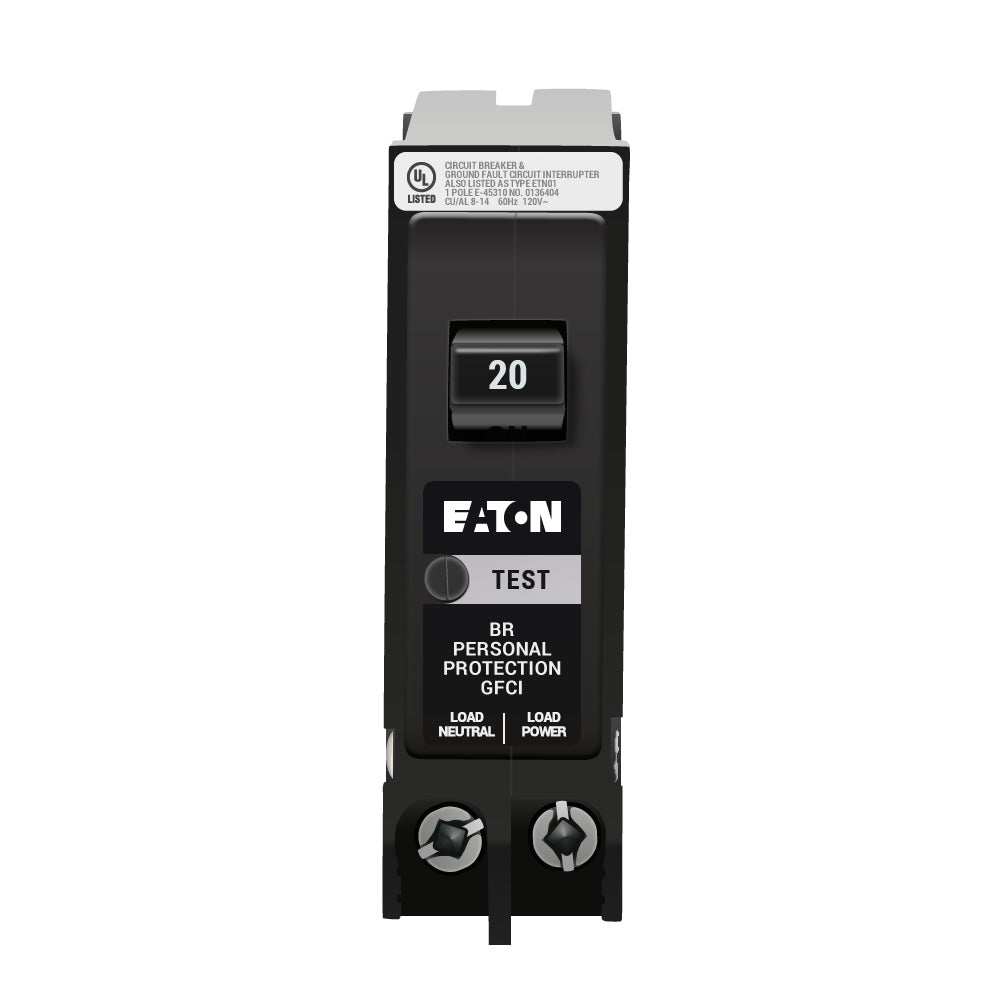 Cutler-Hammer BRP120GF - 1-Pole 20A Circuit Breaker (10kA AIC)