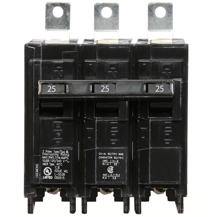 Siemens B325 - 3-Pole Circuit Breaker 25A 240V (10kA AIC)