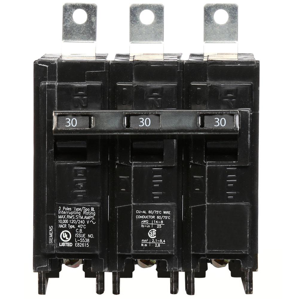 Siemens B330 - 30A 3-Pole Circuit Breaker (10kA AIC, 240V)