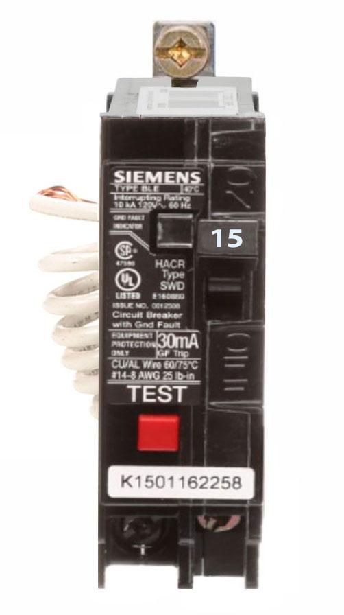Siemens BE115H - Molded Case Circuit Breaker 15A 1P 120V