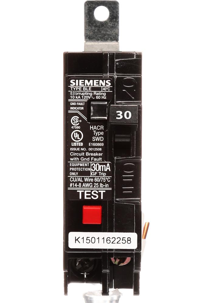 Siemens BE130 - 30A 1-Pole GFEP Circuit Breaker (10kA AIC)