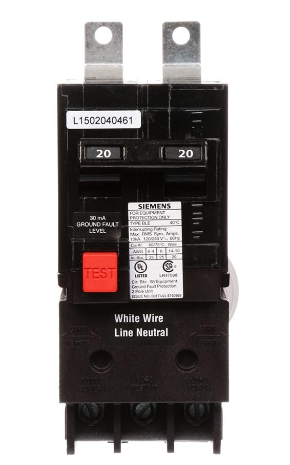 Siemens BE220 - Molded Case Circuit Breaker 20A 2-Pole