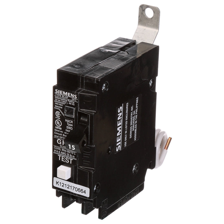 Siemens BF115A - GFCI Circuit Breaker 15A 1-Pole (Class A 5mA)