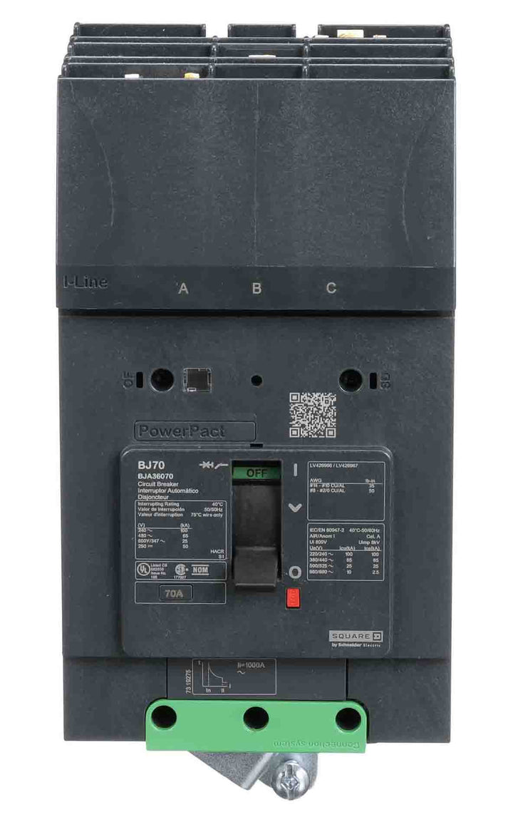 Schneider Electric BJA36070 - Molded Case Circuit Breaker 70A 600V 3P