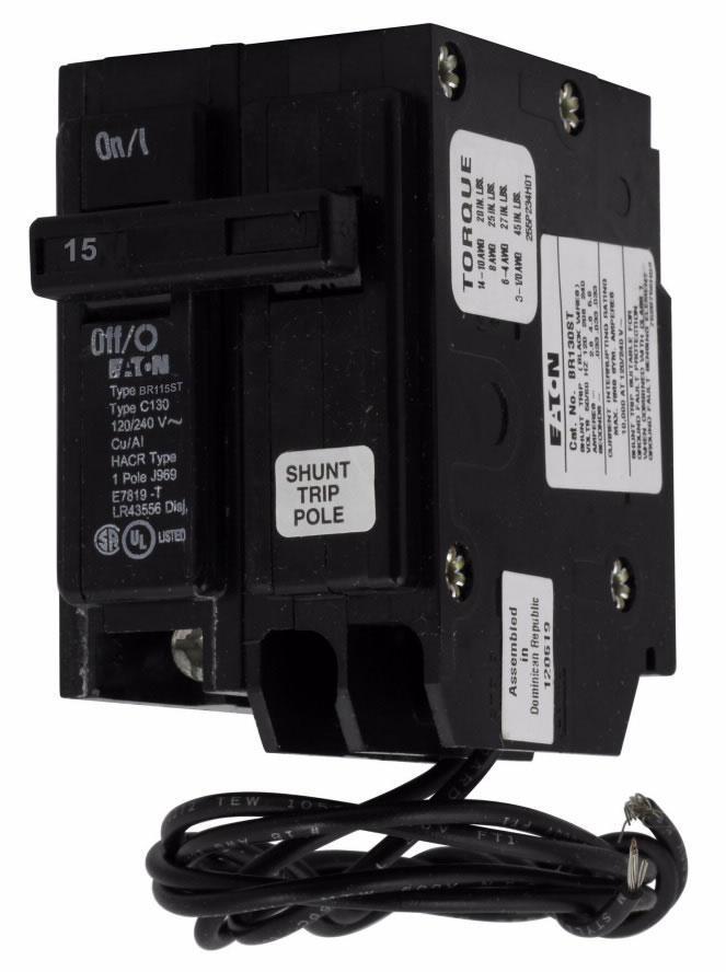 Cutler Hammer BR115ST - 15A Thermal Magnetic Circuit Breaker with Shunt Trip