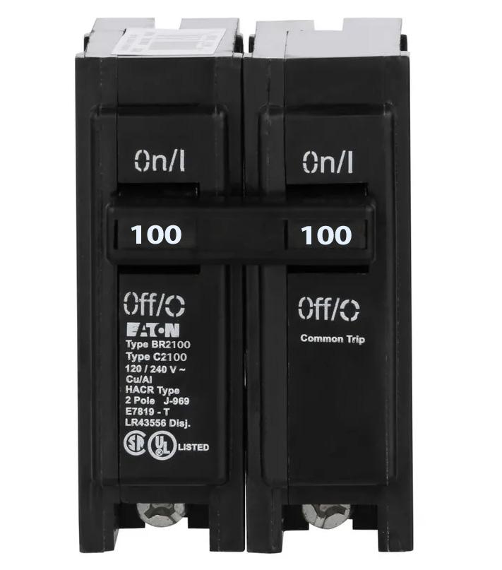 Eaton BR2100 - 100A 2-Pole Circuit Breaker (10kA AIC, 240V)