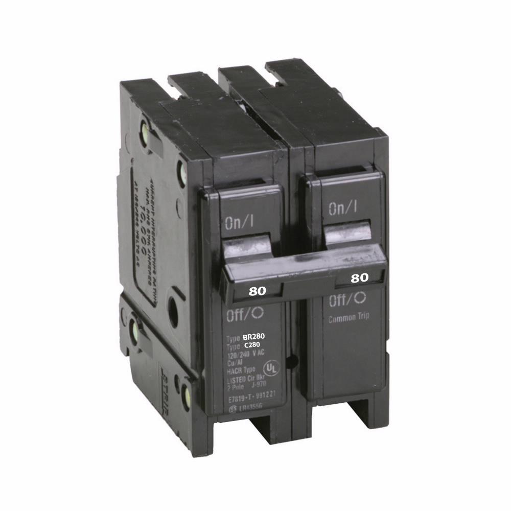 Cutler Hammer BR280 - 80A 2-Pole Plug-In Circuit Breaker (10kA AIC)