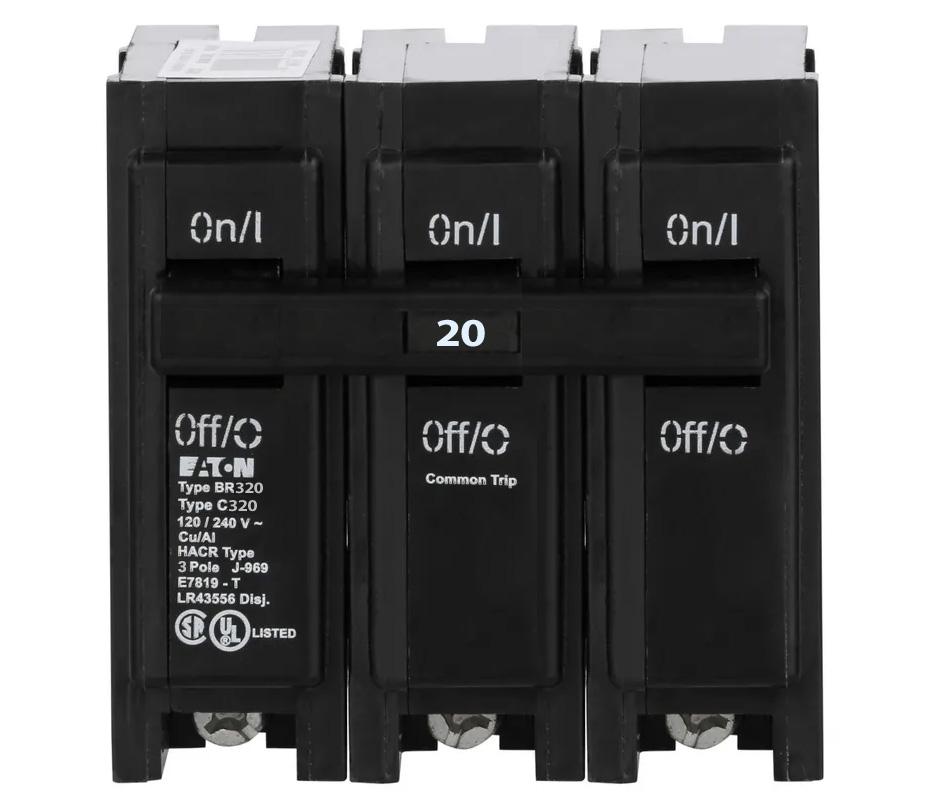 Cutler Hammer BR320 - 3-Pole 20A Molded Case Circuit Breaker