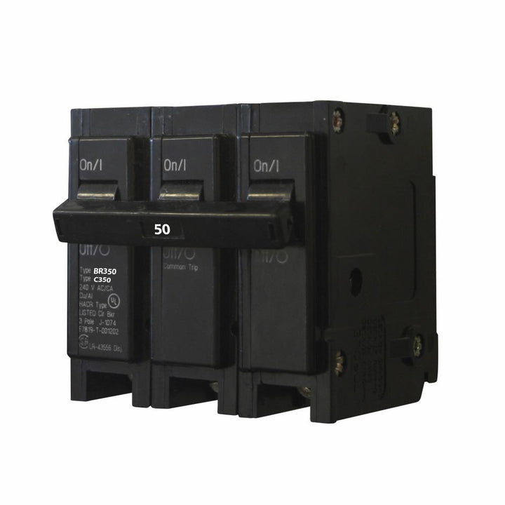 Cutler Hammer BR350 - 3-Pole Thermal Magnetic Breaker (50A, 240V)