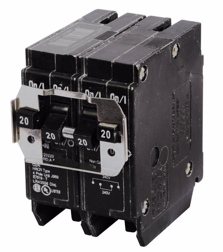 Eaton BR420 - 4-Pole Thermal Magnetic Circuit Breaker 20A 240V