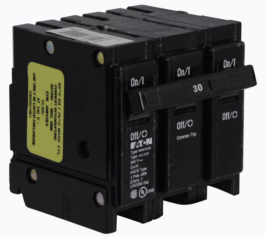 Cutler Hammer BRH330 - 3-Pole Circuit Breaker 30A 240V
