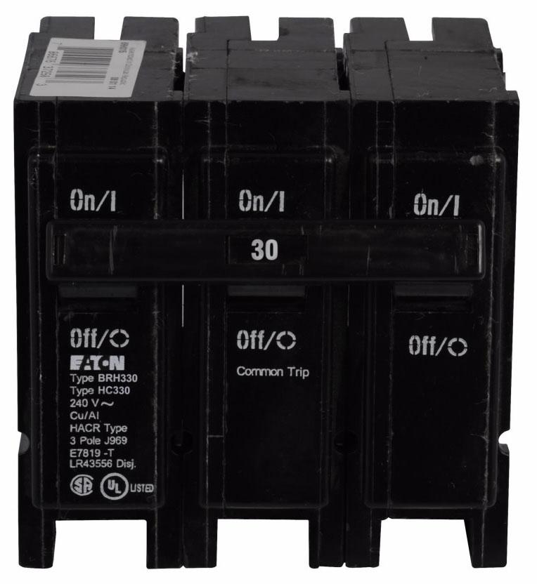Cutler Hammer BRH330 - 3-Pole Circuit Breaker 30A 240V