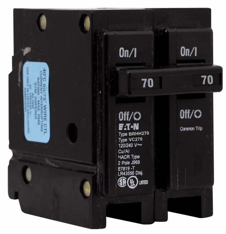 Cutler Hammer BRHH270 - 70A Thermal Magnetic Breaker (42kA AIC)