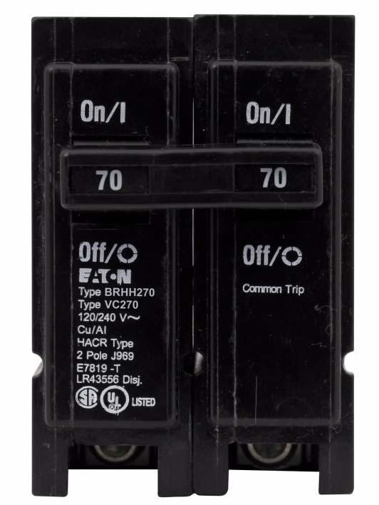 Cutler Hammer BRHH270 - 70A Thermal Magnetic Breaker (42kA AIC)