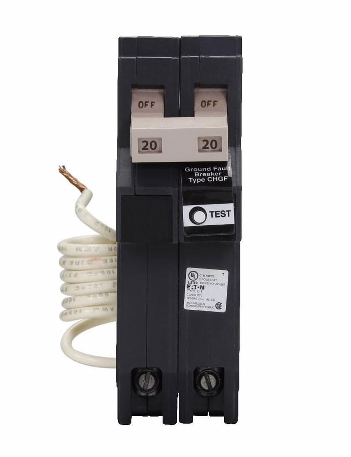 Cutler-Hammer CH220GFT - 2-Pole Circuit Breaker 20A 240V