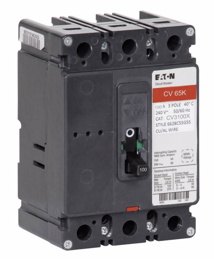 Cutler Hammer CV3100X - 3-Pole Molded Case Breaker (100A, 240V)