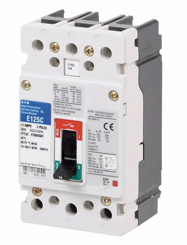 Cutler Hammer EGC3125FFG - 3-Pole Circuit Breaker 125A 600V