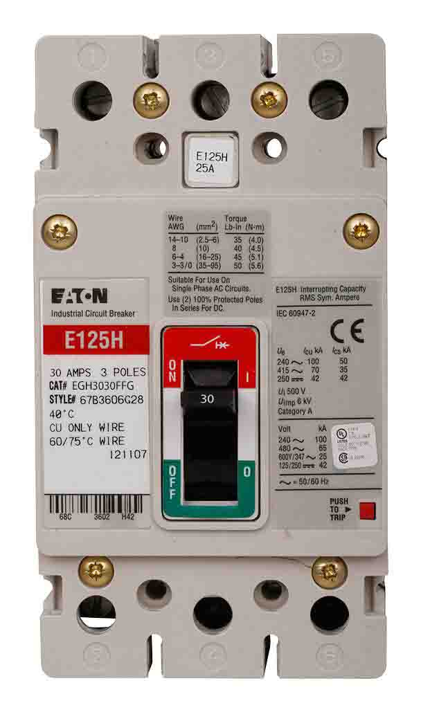 Cutler Hammer EGH3030FFG - 30A 3-Pole Molded Case Circuit Breaker