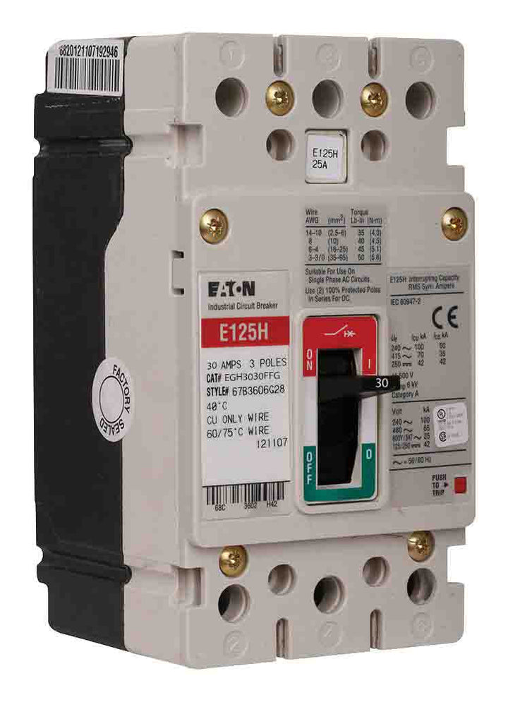 Cutler Hammer EGH3030FFG - 30A 3-Pole Molded Case Circuit Breaker
