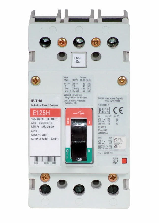 Cutler Hammer EGH3125FFG - 125A Molded Case Circuit Breaker