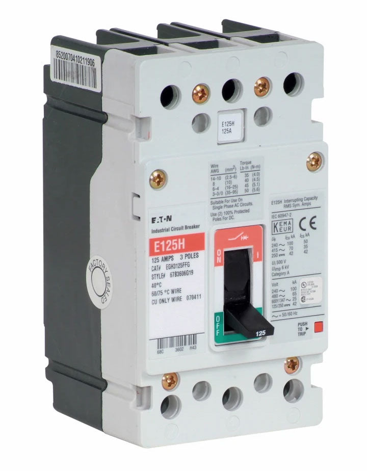Cutler Hammer EGH3125FFG - 125A Molded Case Circuit Breaker