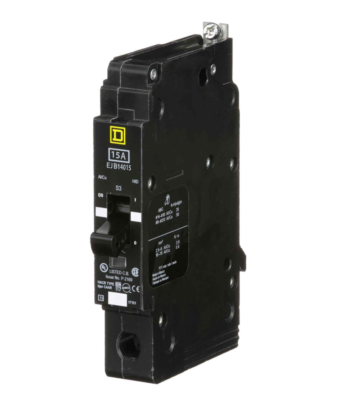 Square D EJB14015 - Molded Case Circuit Breaker 15A 277V (65kA AIC)