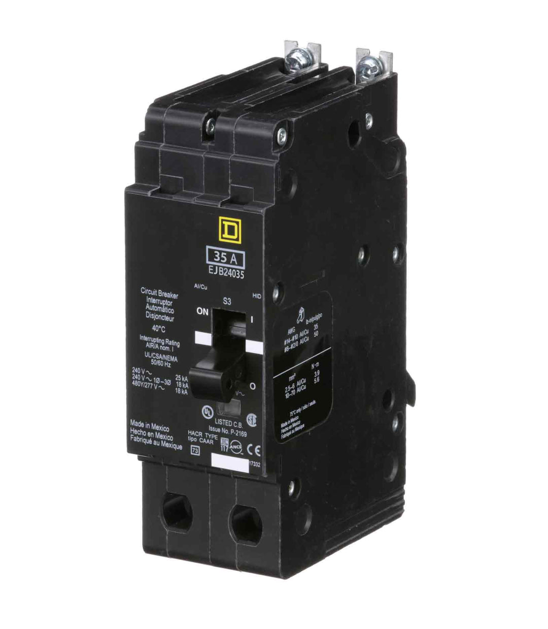 Square D EJB24035 - Molded Case Circuit Breaker 35A 480V 2-Pole