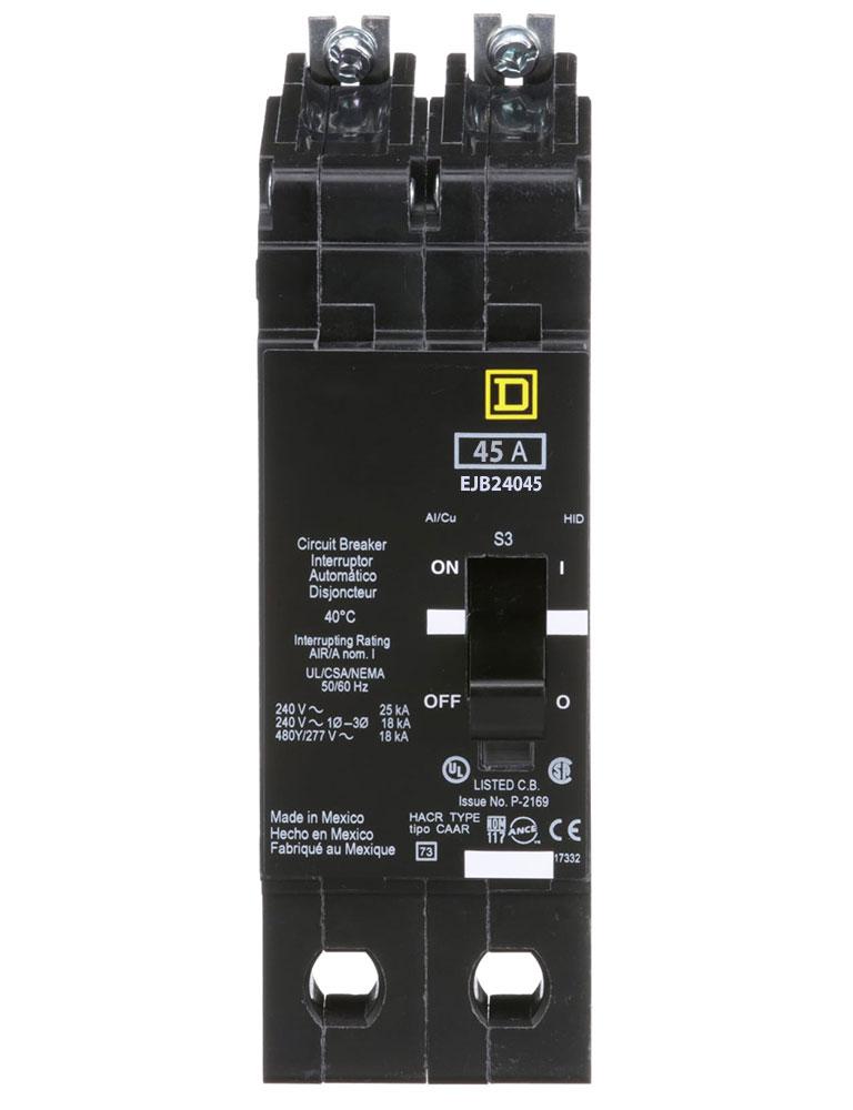 Square D EJB24045 - Molded Case Circuit Breaker 45A 480V 2-Pole