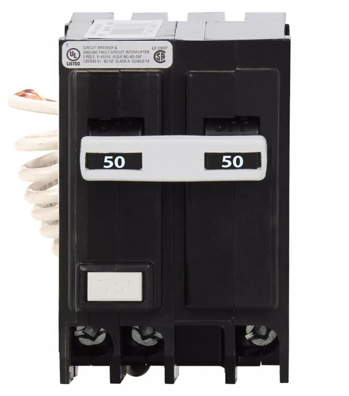 Eaton GFTCB250 - GFCI Breaker 50A 2-Pole