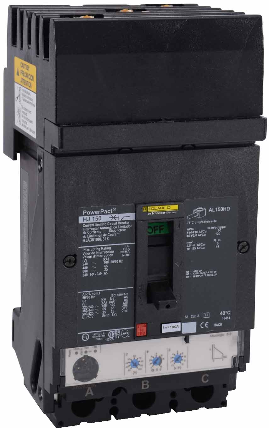 Square D HJA36100U31X - Molded Case Breaker 100A 600V 3P