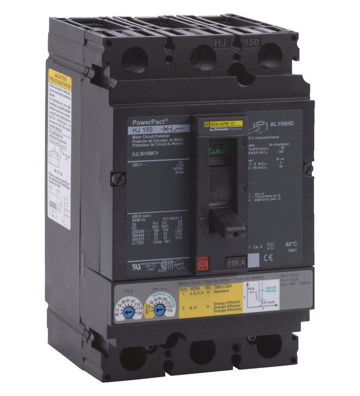 Square D HJL36150M74 - Molded Case Circuit Breaker 150A 600V 3P