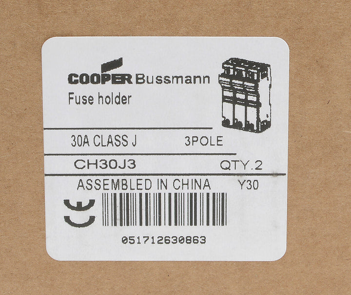 Bussmann CH30J3 - CH Series Fuse Block 30A 600V (UL/CSA/CE Certified)
