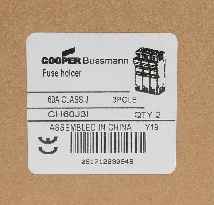 Bussmannn CH60J3I - CH Series Fuse Holder 600V AC/DC (UL/CSA/CE Certified)