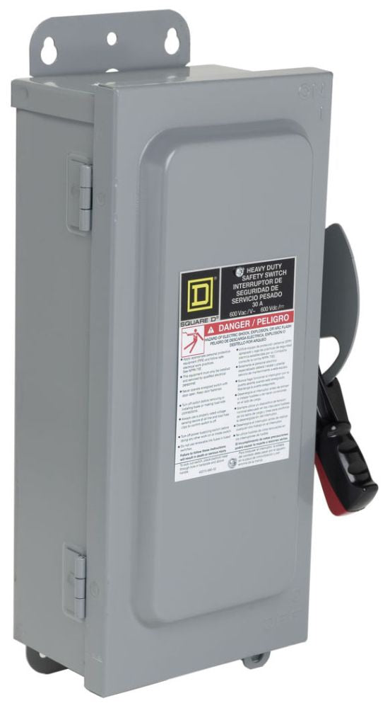Square D CHU361AWK - Non-Fusible Disconnect Switch 600VAC 30A 3-Pole (NEMA 3R/12)