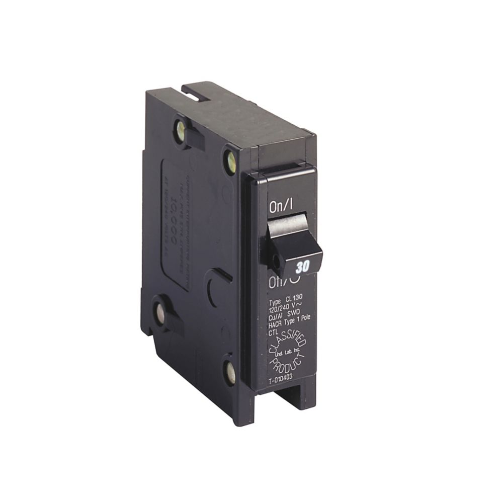 Cutler Hammer CL130 - 30A 1-Pole Circuit Breaker (10kA AIC, 120V)