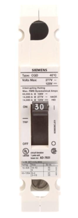 Siemens CQD130 - Molded Case Circuit Breaker 30A 277V 1-Pole