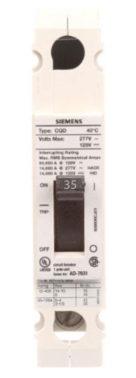 Siemens CQD135 - Molded Case Circuit Breaker, 35A 1P 277V